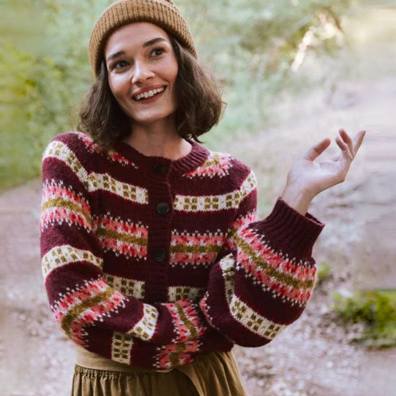 Fair Isle Cardigan for Women - Retro Fair Isle Knit Cardigan
