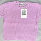 Cozy Crew Neck Long Sleeve Drop Shoulder Brioche Rib Knit Baby Sweater