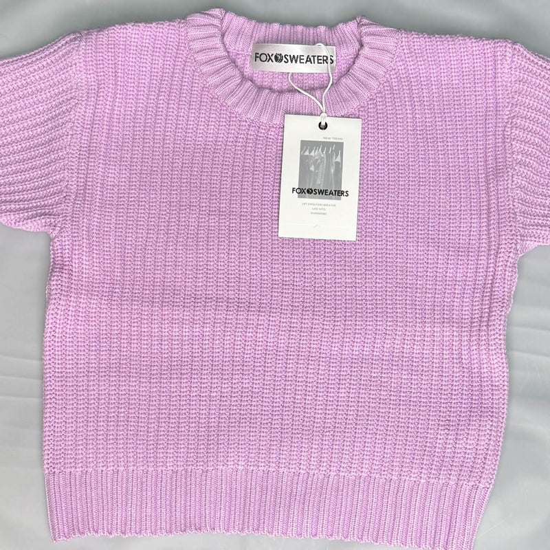 Cozy Crew Neck Long Sleeve Drop Shoulder Brioche Rib Knit Baby Sweater