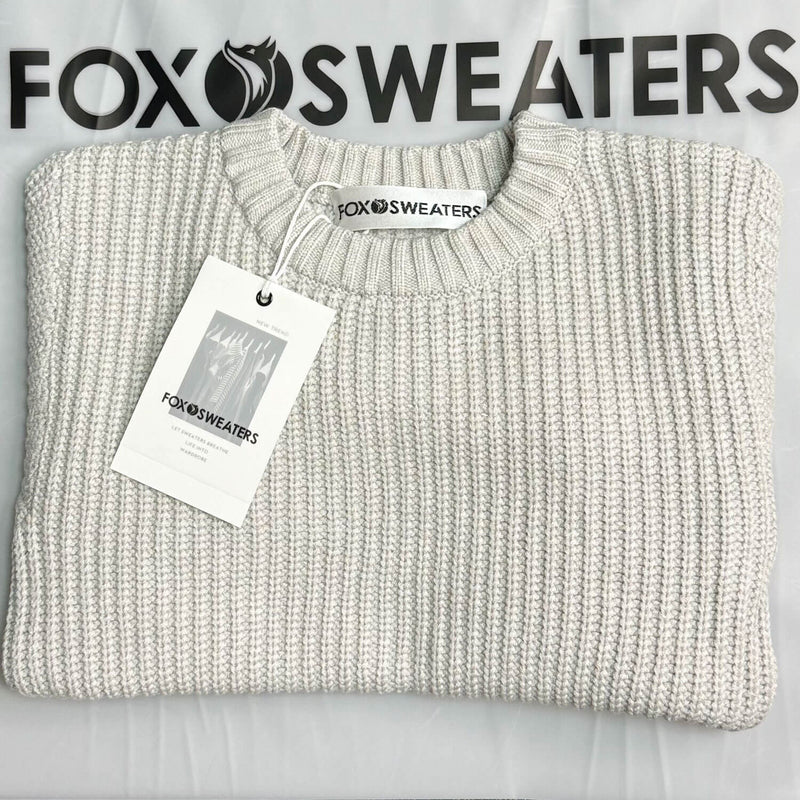 Cozy Crew Neck Long Sleeve Drop Shoulder Brioche Rib Knit Baby Sweater