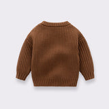Cozy Crew Neck Long Sleeve Drop Shoulder Brioche Rib Knit Baby Sweater