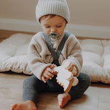 Cozy Crew Neck Long Sleeve Drop Shoulder Brioche Rib Knit Baby Sweater