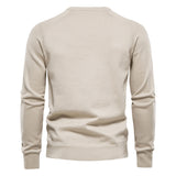 Cozy Geometric Crew Neck Long Sleeve Winter Men Knit Pullover Sweater