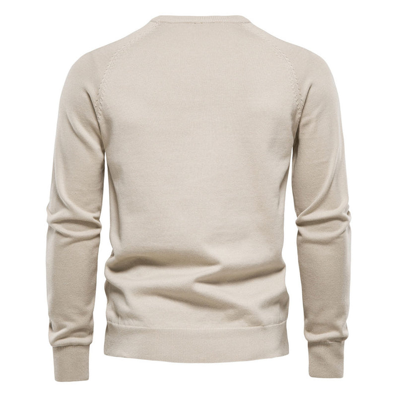 Cozy Geometric Crew Neck Long Sleeve Winter Men Knit Pullover Sweater