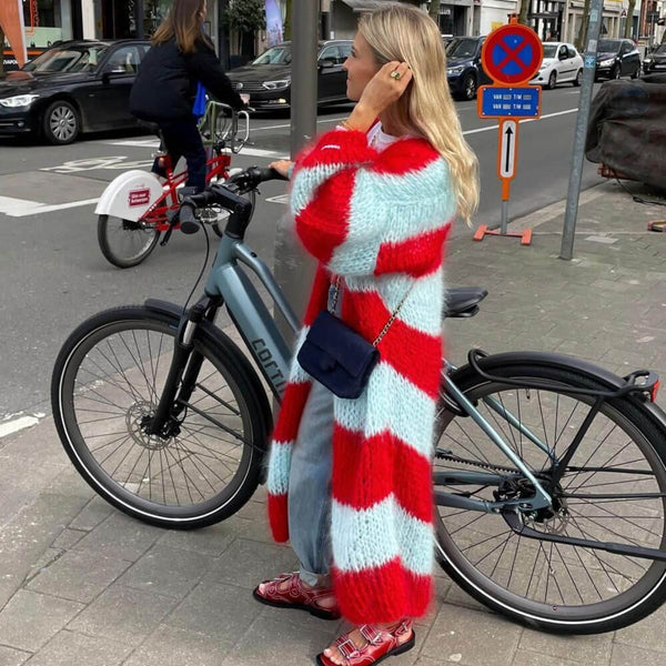 Striped duster cardigan hotsell
