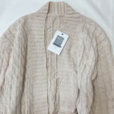 Cozy Solid Color Open Front Chunky Cable Knit Duster Cardigan