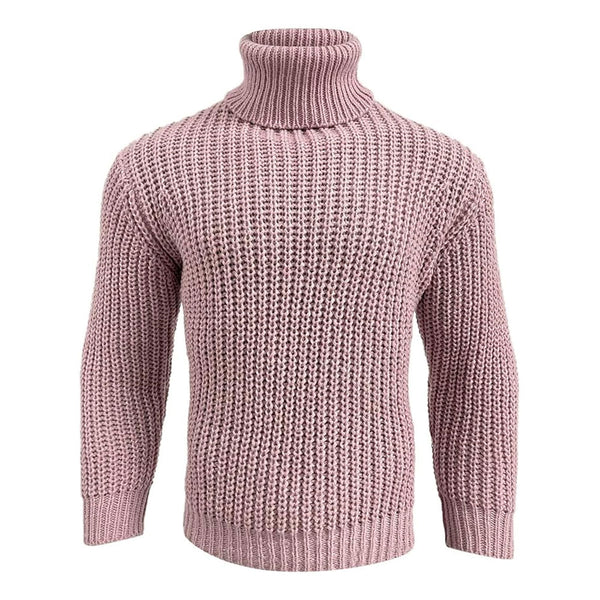 Cozy Turtleneck Long Sleeve Chunky Brioche Knit Men Winter Pullover Sweater