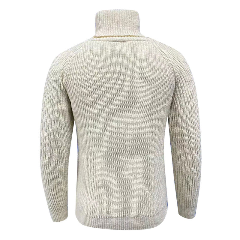 Cozy Turtleneck Raglan Sleeve Chunky Brioche Knit Men Winter Sweater