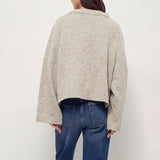 Cozy V Neck Button Front Wool and Alpaca Blend Oversized Long Sleeve Knit Cardigan