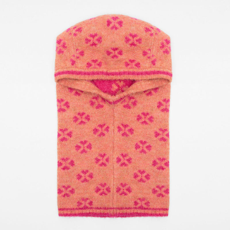 Cute Four Leaf Clover Pattern Wool Blend Winter Balaclava Knit Hat