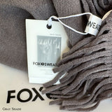 Elegant Faux Fur Shawl Collar Dolman Sleeve Open Front Fringe Knit Cardigan