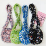 Fluffy Multicolor Chunky Yarn Hand Made Crochet Knit Crossbody Bag