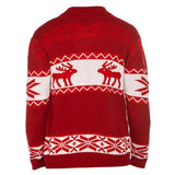 Merry Christmas Fair Isle Reindeer Shawl Collar Button Up Men Knit Cardigan