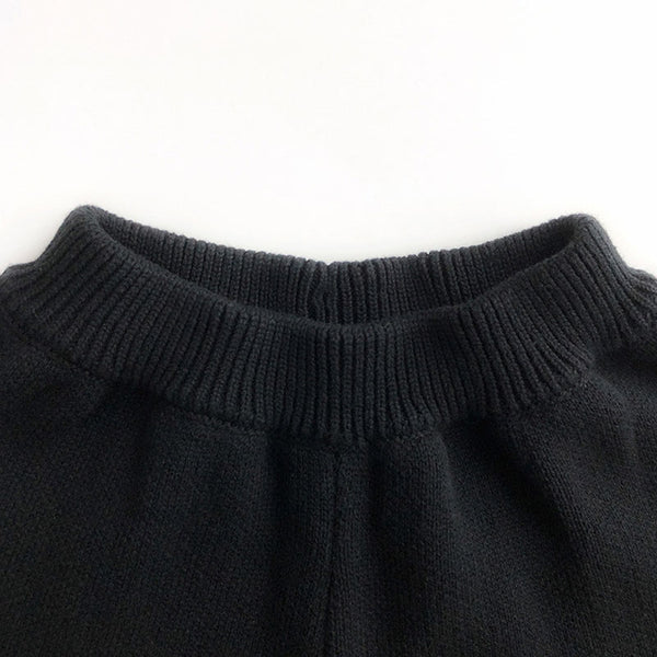 Minimalist Solid Color Straight Leg Elastic Waist Boys Knit Bermuda Shorts