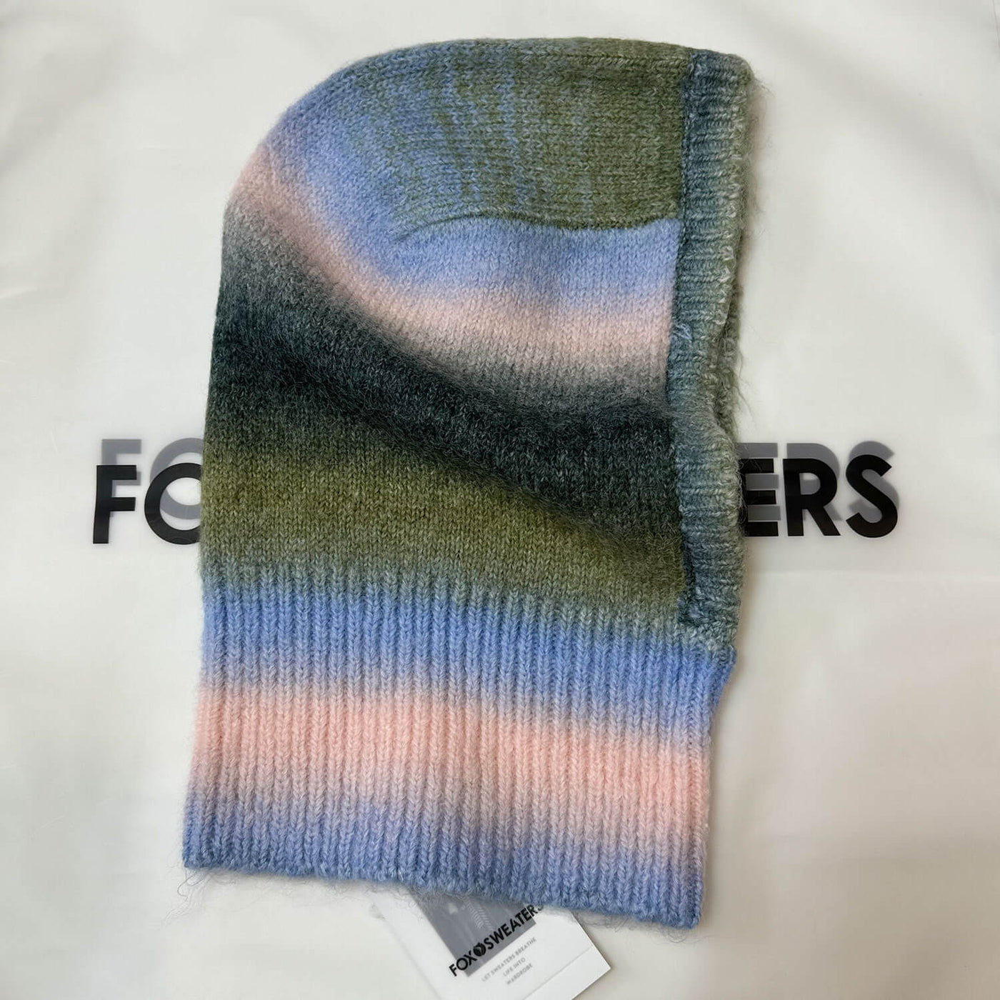 Nordic Style Gradient Color Wool Blend Ribbed Knit Winter