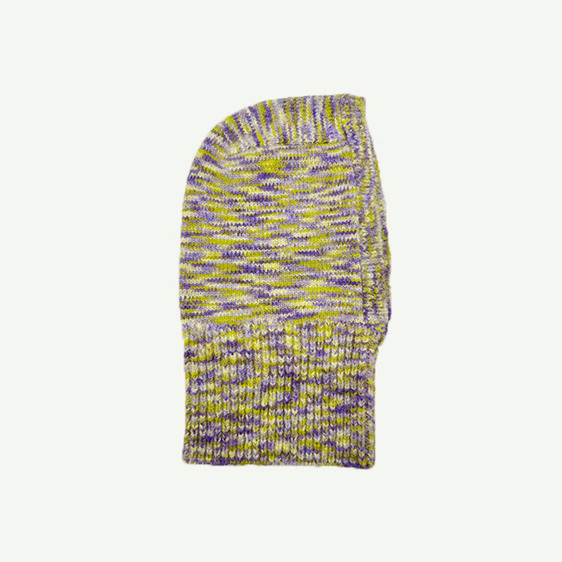 Nordic Style Wool Blend Ribbed Winter Melange Knit Balaclava Hat