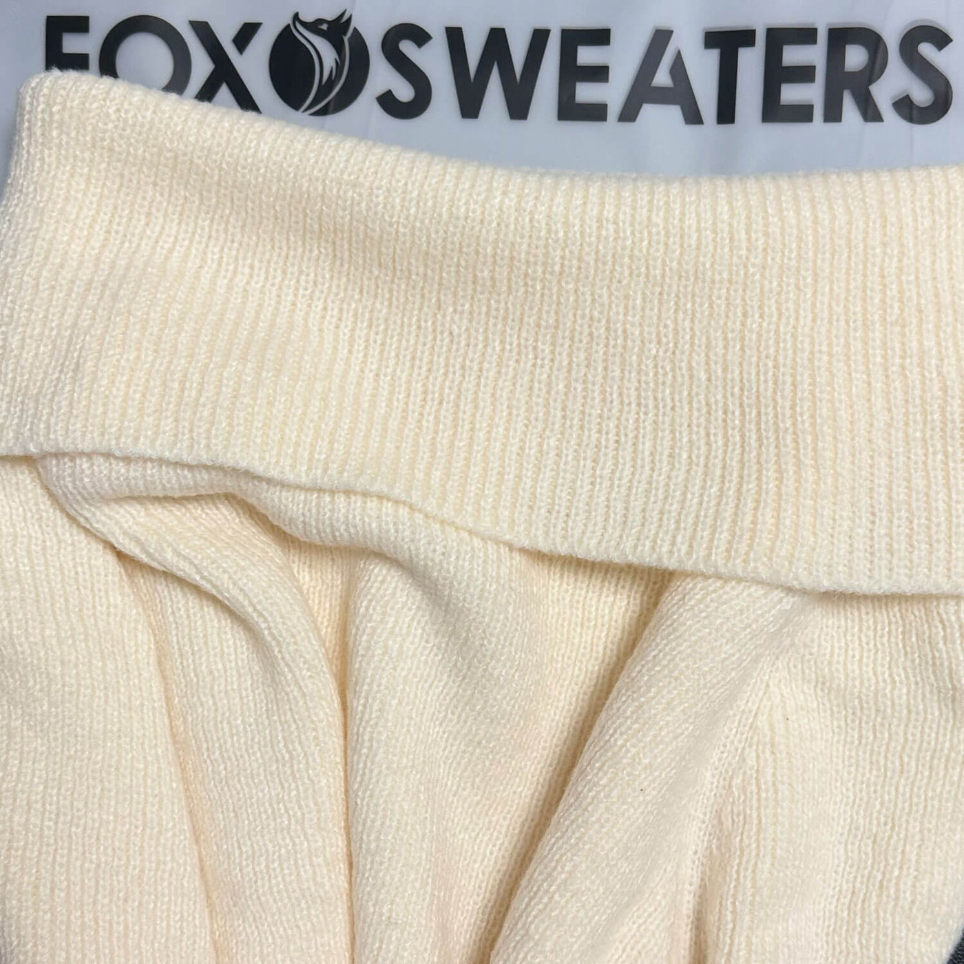 FOXEY Bonded rib knit pullover ニット トップス Preppy Style Chunky Rib Knit Fold Over Off Shoulder Long