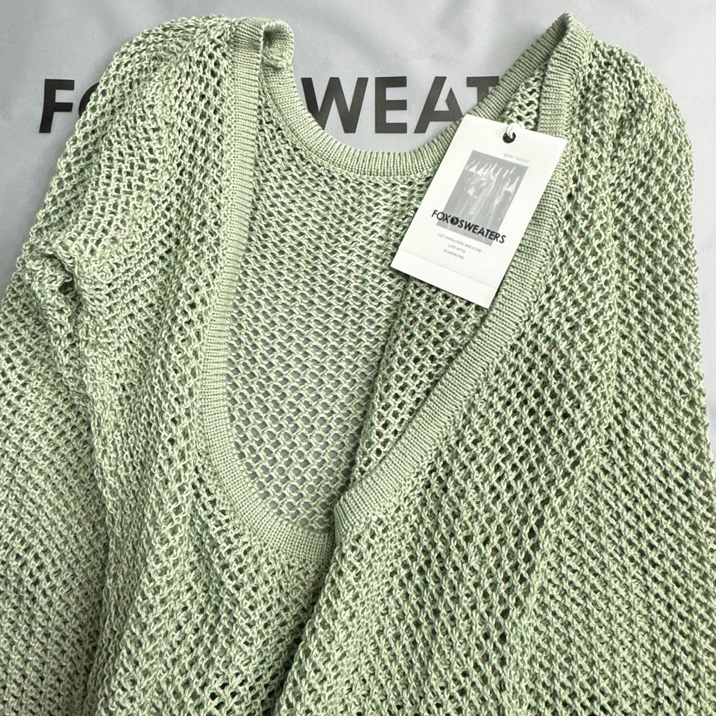 ◆SATUR◆ Ibiza ocean graphic mesh knit natural green SA242M Eco Giselle Printed Asymmetrical Top | Marciano