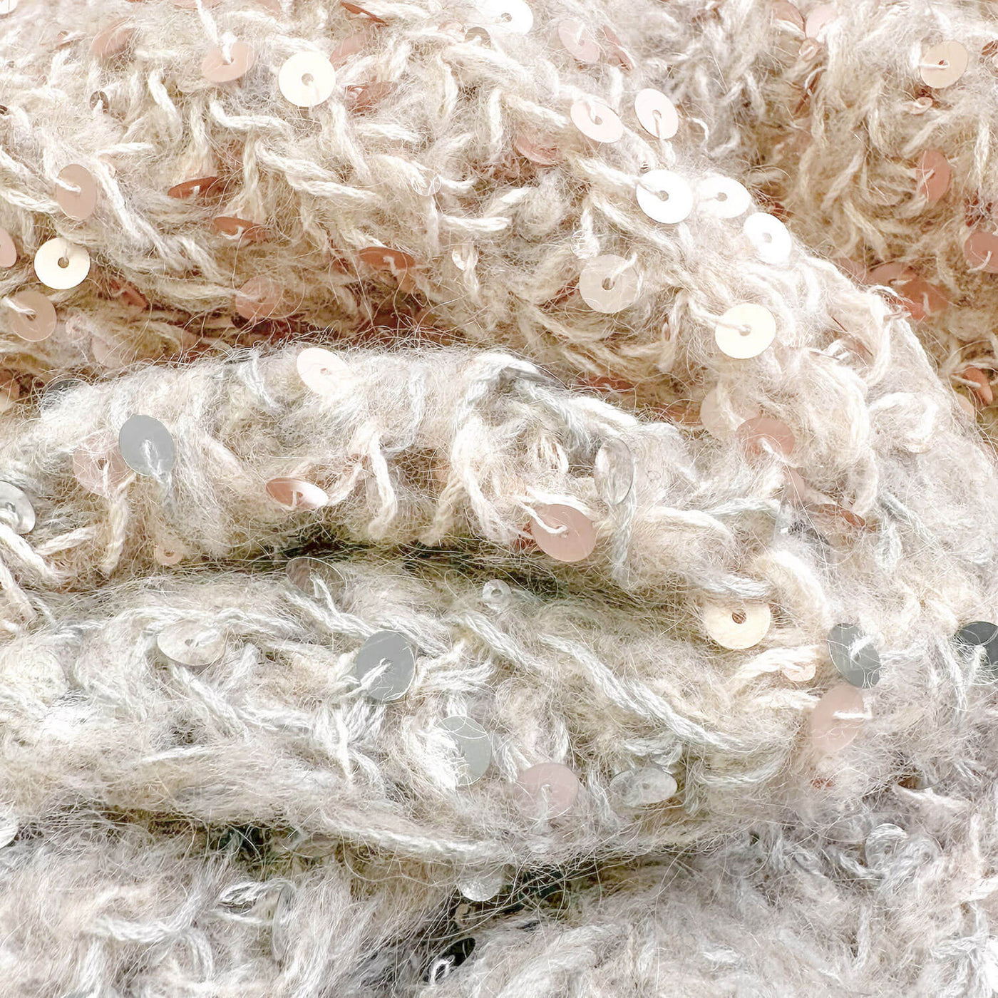 Sparkly Gradient Mohair Crew Neck Drop Shoulder Cropped
