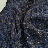 Sparkly Ribbed V Neck Drop Shoulder Linen Cable Knit Sequin Sweater Vest