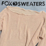 Street Style Roll Trim Boat Neck Long Sleeve Semi Sheer Crop Knit Top