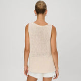 Summer Chic Solid Color V Neck Bow Tie Front Split Ladder Knit Tank Top