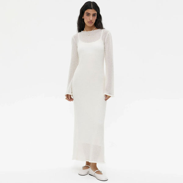 Versatile Scoop Neck Slip and Crew Neck Sheer Cover Up Maxi Dress