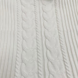 Chic White Fisherman Cable Knit Crop Tube Top and Fitted Mini Skirt Matching Set