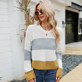 Comfy Oversized Brioche Open Knit Cropped Striped Sweater