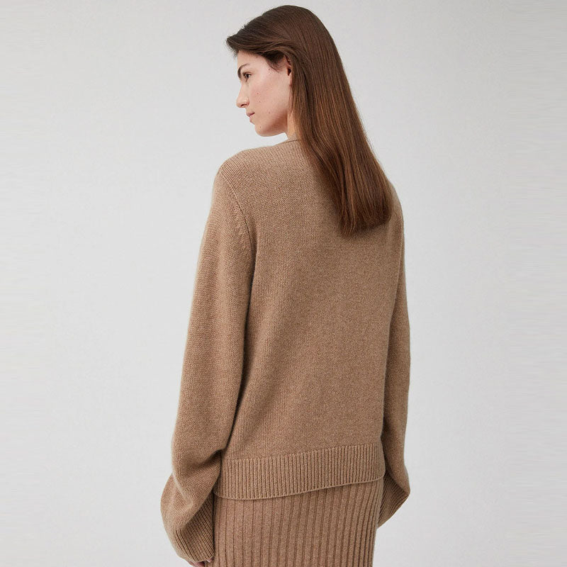 Cozy Cashmere Blend V Neck Long Sleeve Button Up Cardigan