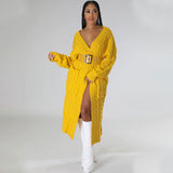 Cozy Solid Color Open Front Chunky Cable Knit Duster Cardigan