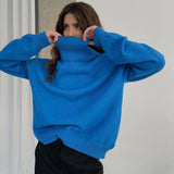 Oversized Turtleneck Long Sleeve Pullover Knit Sweater