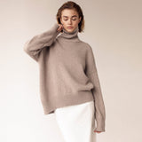 Oversized Turtleneck Long Sleeve Pullover Knit Sweater