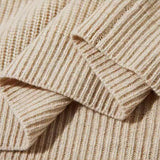 Preppy Cream Contrast Trim V Neck Wool Blend Rib Knit Sweater Vest