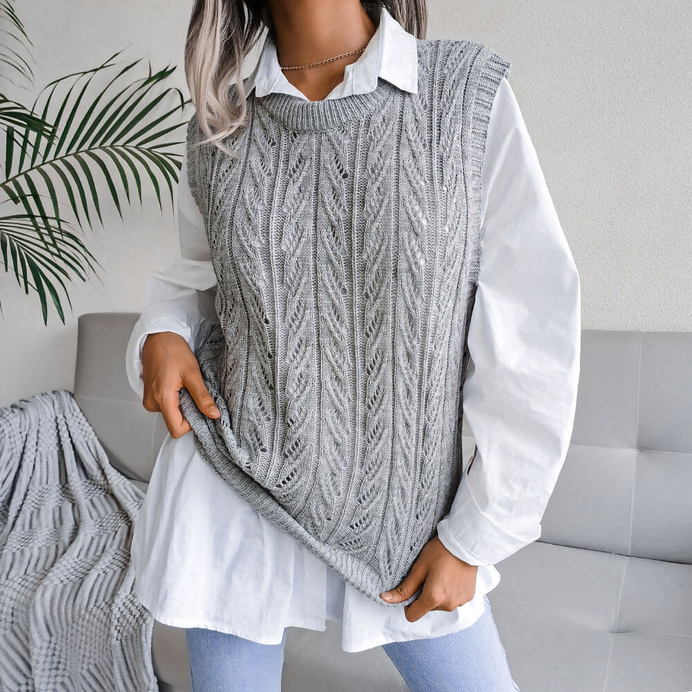 日本最大の Sweater Vests for Women - Black, Brown, Argyle & Cable Knit トップス