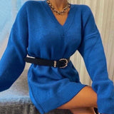 Trendy Oversized Long Sleeve Pullover Long Knit Sweater