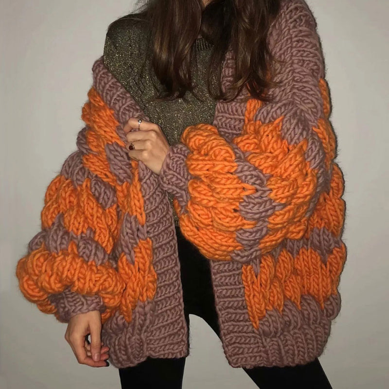 Oversized puff sleeve sweater clearance